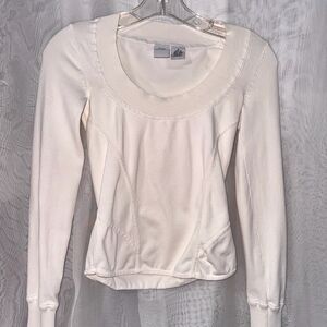 A/X Armani Exchange Cream Ribbed Long Sleeve Blouse